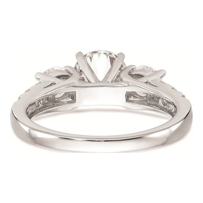 14K White Gold 3-Stone Engagement Ring Mounting – view 6