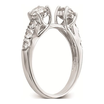 14K White Gold 3-Stone Engagement Ring Mounting – view 7