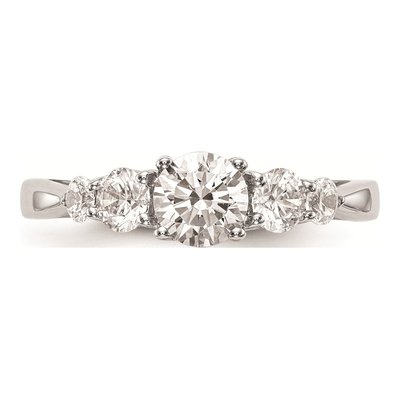 14K White Gold 5-Stone Engagement Ring Mounting – view 4