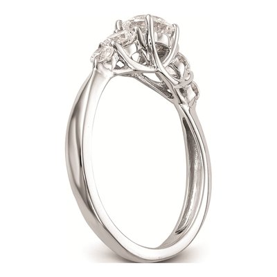 14K White Gold 5-Stone Engagement Ring Mounting – view 6
