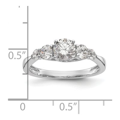 14K White Gold 5-Stone Engagement Ring Mounting – view 7