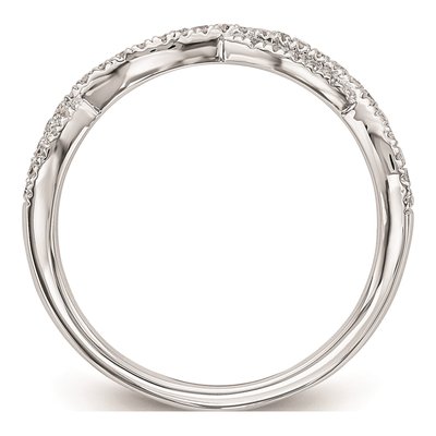 14K White Gold Twist Diamond Wedding Band Mounting – view 2