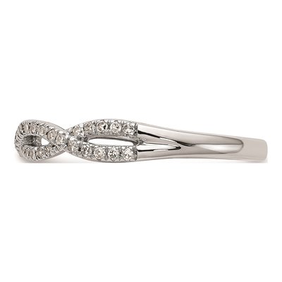 14K White Gold Twist Diamond Wedding Band Mounting – view 3