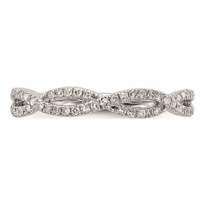14K White Gold Twist Diamond Wedding Band Mounting – view 4