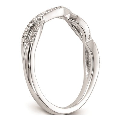 14K White Gold Twist Diamond Wedding Band Mounting – view 6