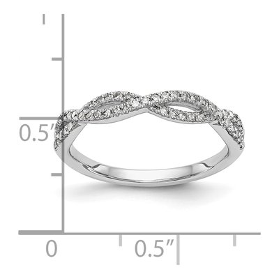 14K White Gold Twist Diamond Wedding Band Mounting – view 7