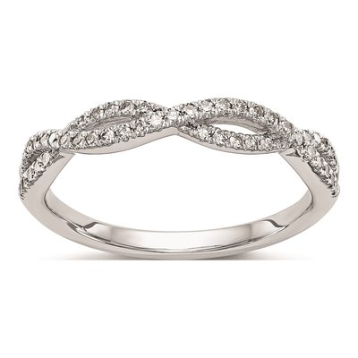 14K White Gold Twist Diamond Wedding Band Mounting