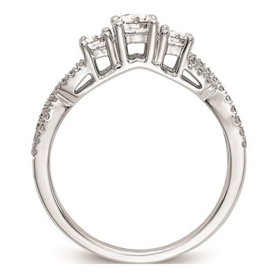 14K White Gold 3-Stone Diamond Engagement Ring Mounting – view 2