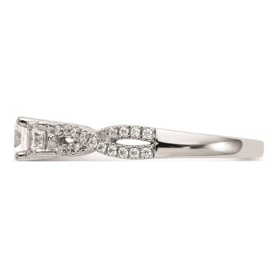 14K White Gold 3-Stone Diamond Engagement Ring Mounting – view 3