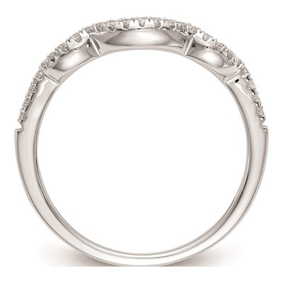 14K White Gold Diamond Contoured Wedding Band Mounting – view 3