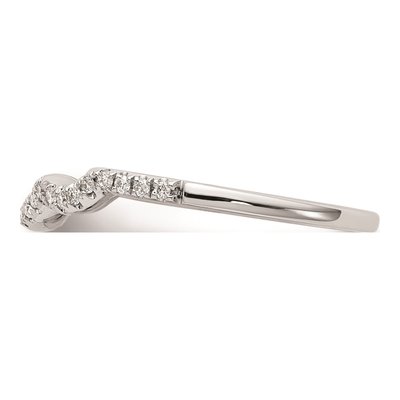 14K White Gold Diamond Contoured Wedding Band Mounting – view 5