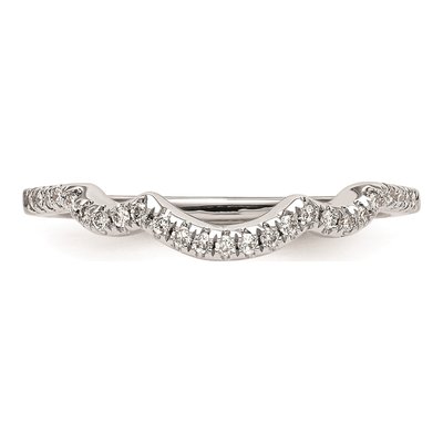 14K White Gold Diamond Contoured Wedding Band Mounting – view 6