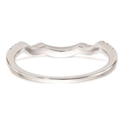 14K White Gold Diamond Contoured Wedding Band Mounting – view 7