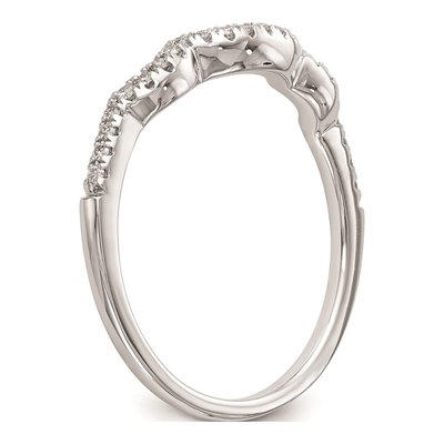 14K White Gold Diamond Contoured Wedding Band Mounting – view 8