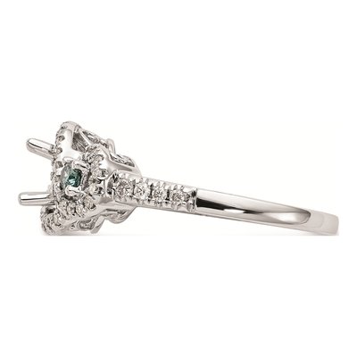 14K White Gold Diamond Sapphire Engagement Ring Mounting – view 3