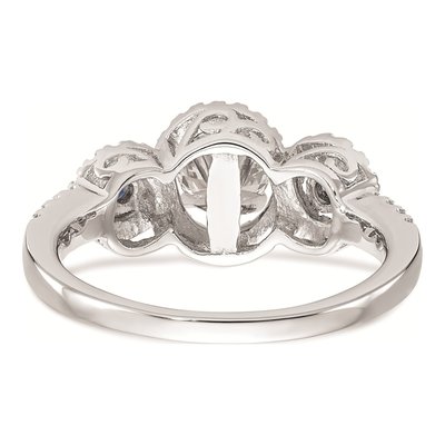 14K White Gold Diamond Sapphire Engagement Ring Mounting – view 5