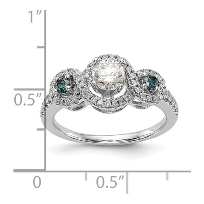 14K White Gold Diamond Sapphire Engagement Ring Mounting – view 8