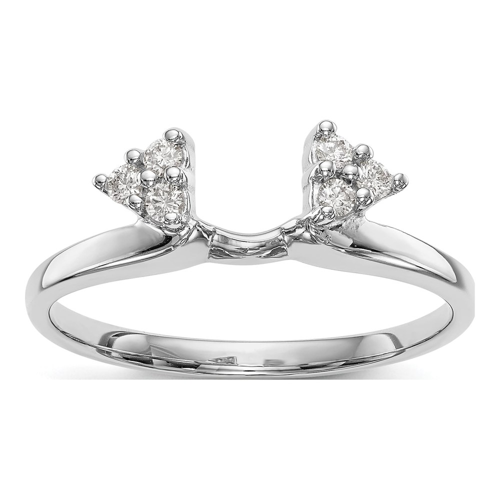 14K White Gold 1/8 ct tw Diamond Wrap Ring