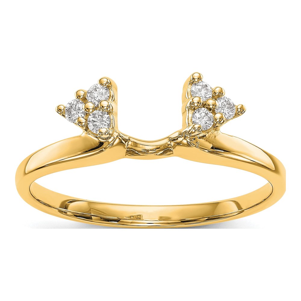 14K Yellow Gold 1/8 ct tw Diamond Wrap Ring