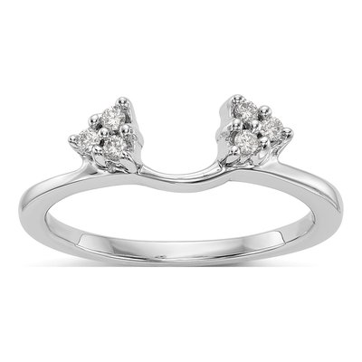 14K White Gold 1/8 ct tw Diamond Wrap Ring