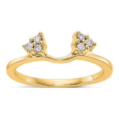 14K Yellow Gold 1/8 ct tw Lab-Grown Diamond Wrap Ring
