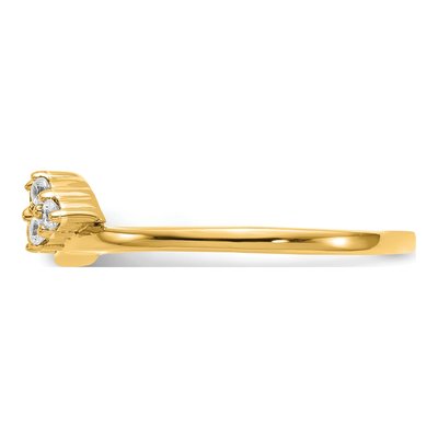14K Yellow Gold 1/6 ct tw Diamond Wrap Wedding Band – view 3