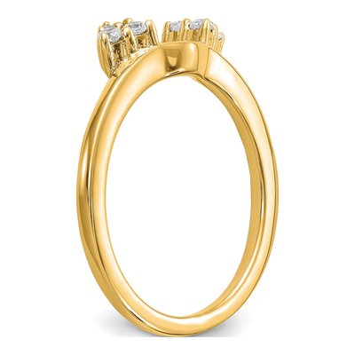 14K Yellow Gold 1/6 ct tw Diamond Wrap Wedding Band – view 6