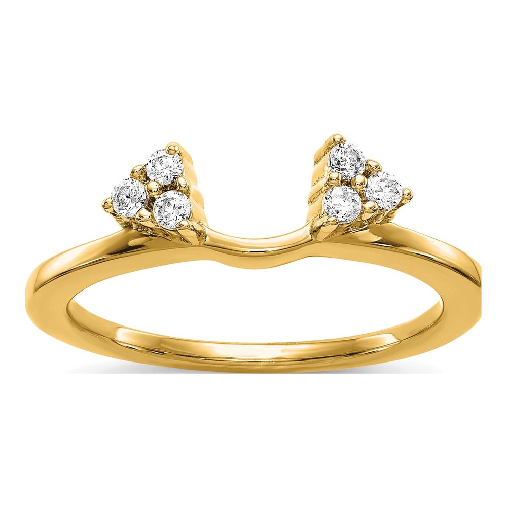14K Yellow Gold 1/6 ct tw Diamond Wrap Wedding Band