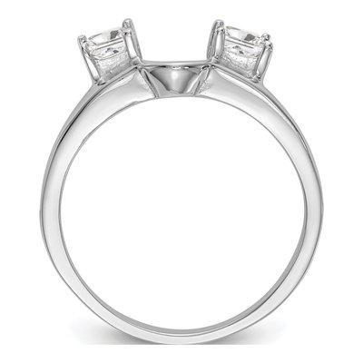 14K White Gold Princess Diamond Wrap Ring Mounting – view 3