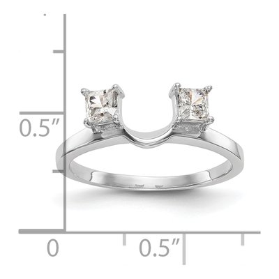 14K White Gold Princess Diamond Wrap Ring Mounting – view 5