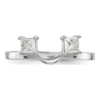 14K White Gold Princess Diamond Wrap Ring Mounting – view 6