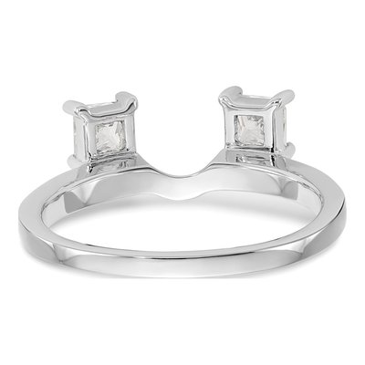 14K White Gold Princess Diamond Wrap Ring Mounting – view 7