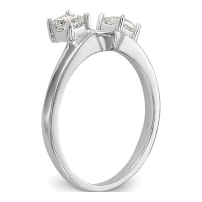 14K White Gold Princess Diamond Wrap Ring Mounting – view 8