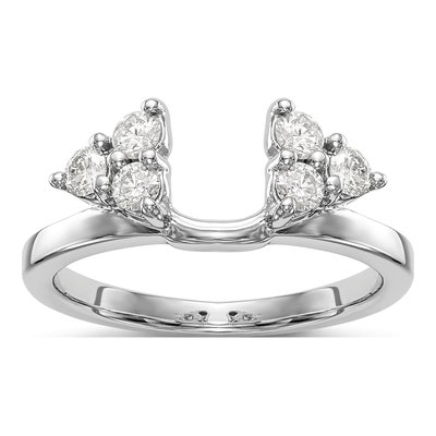 14K White Gold Wrap Wedding Band Mounting