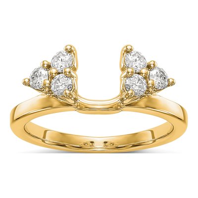 14K Yellow Gold 3/8 ct tw Lab-Grown Diamond Wrap Ring