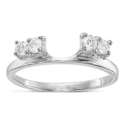 14K White Gold Diamond Wrap Wedding Band, 0.29 ctw