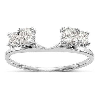 14K White Gold Diamond Wrap Ring Mounting