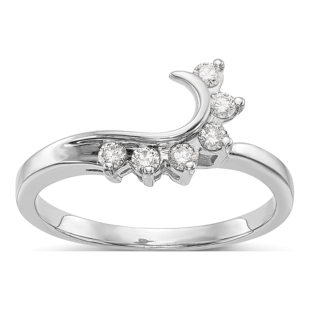 14K White Gold 1/6 ct tw Diamond Swirl Wrap Ring