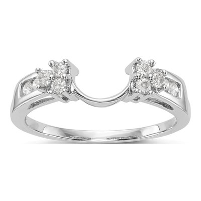 14K White Gold Diamond Wrap Ring Mounting