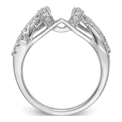 14K White Gold 1/4 ct tw Diamond Criss-Cross Wrap Ring – view 2