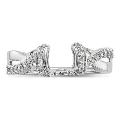 14K White Gold 1/4 ct tw Diamond Criss-Cross Wrap Ring – view 4