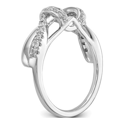 14K White Gold 1/4 ct tw Diamond Criss-Cross Wrap Ring – view 6