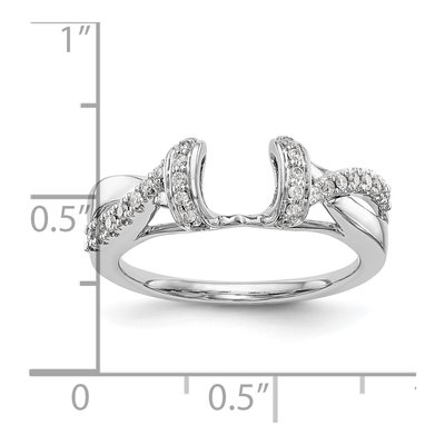 14K White Gold 1/4 ct tw Diamond Criss-Cross Wrap Ring – view 7