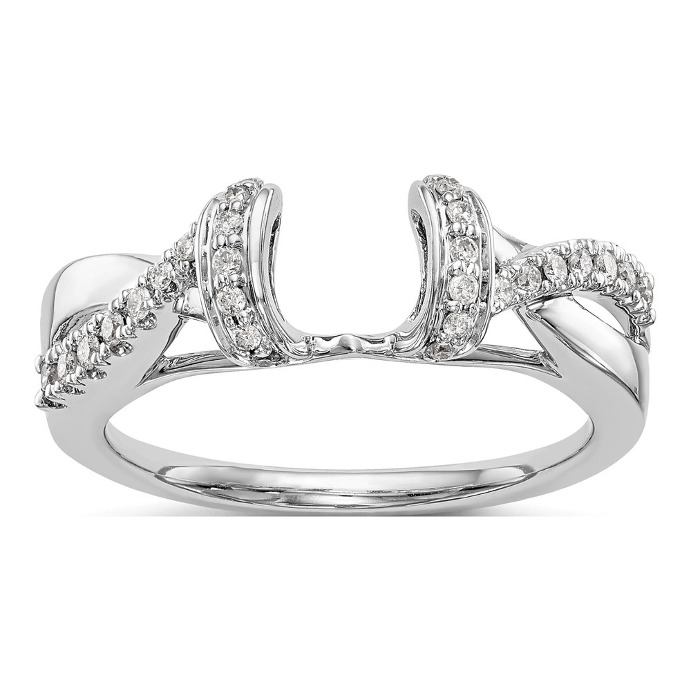 14K White Gold 1/4 ct tw Diamond Criss-Cross Wrap Ring