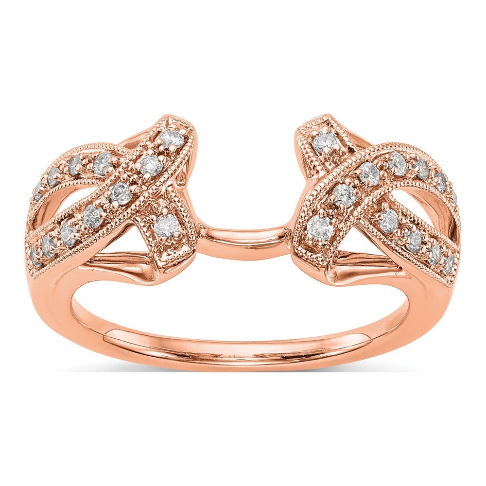 14K Rose Gold 1/5 ct tw Diamond Wrap Ring