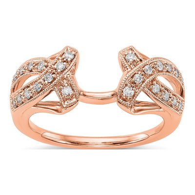 14K Rose Gold 1/5 ct tw Diamond Wrap Ring