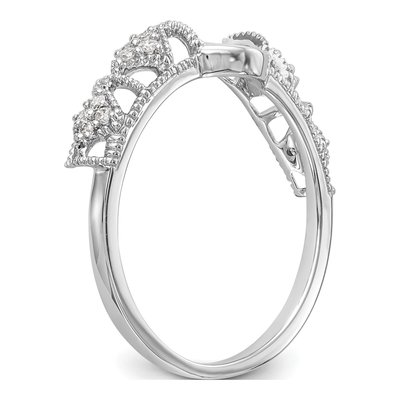 14K White Gold 1/10 ct tw Diamond Filigree Wrap Ring – view 6