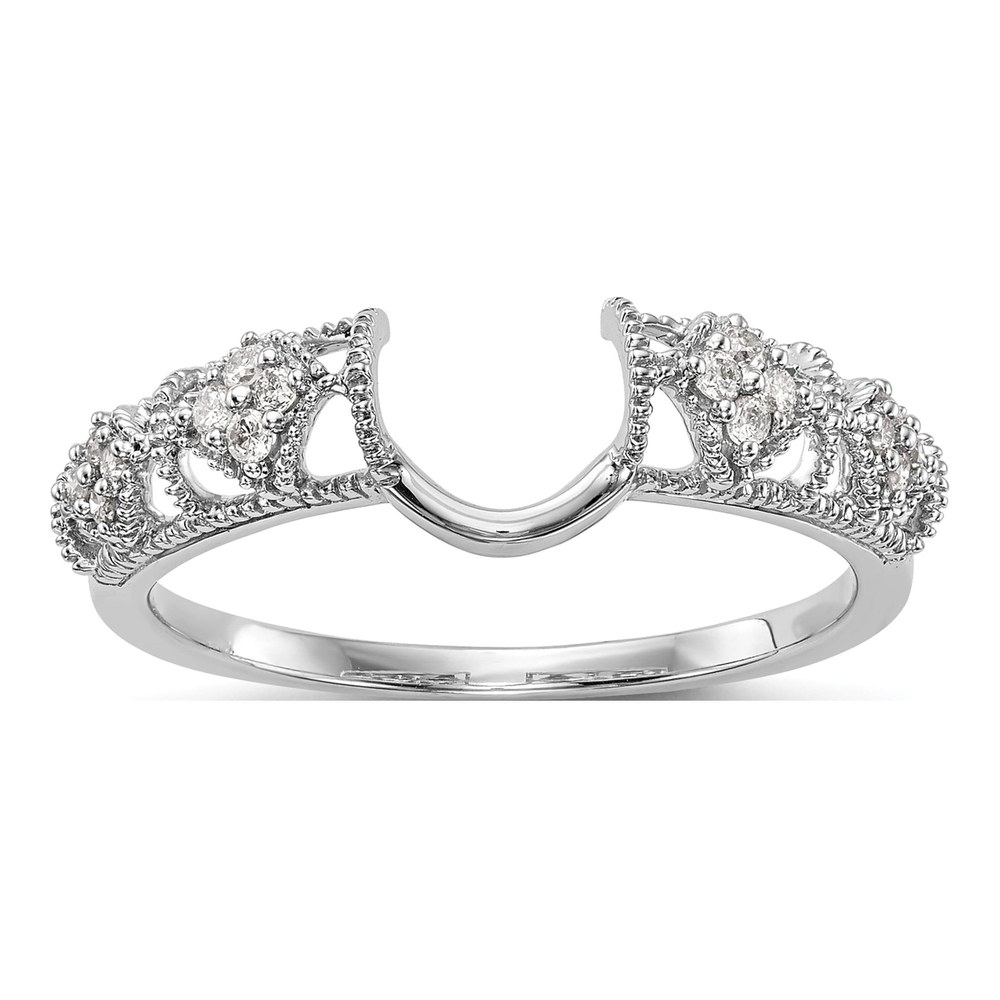 14K White Gold 1/10 ct tw Diamond Filigree Wrap Ring