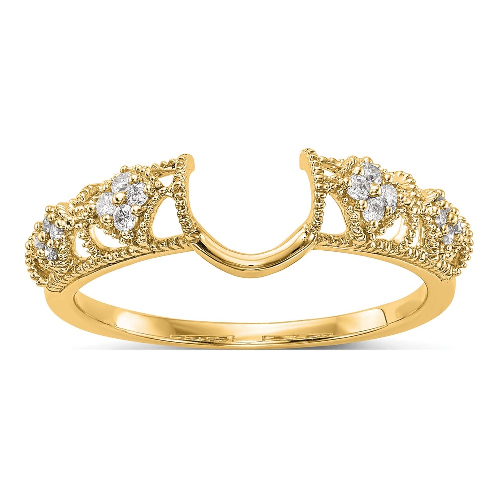 14K Yellow Gold 1/10 ct tw Diamond Wrap Ring