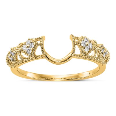 14K Yellow Gold 1/10 ct tw Diamond Wrap Ring
